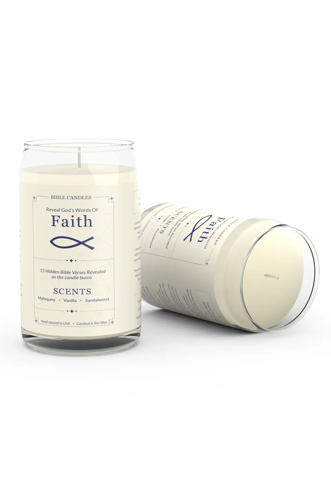 Faith Bible Candle - Mahogany, Vanilla & Sandalwood Scent with Hidden Verses-3
