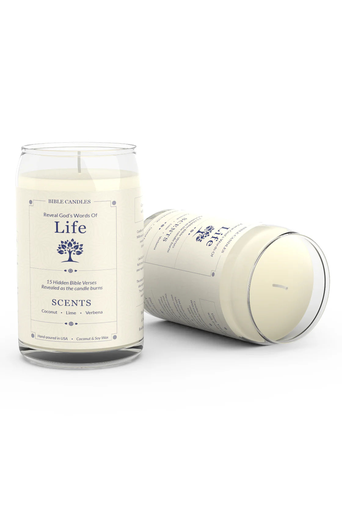 Life Bible Candle - Coconut, Lime & Verbena Scent with Hidden Verses-3
