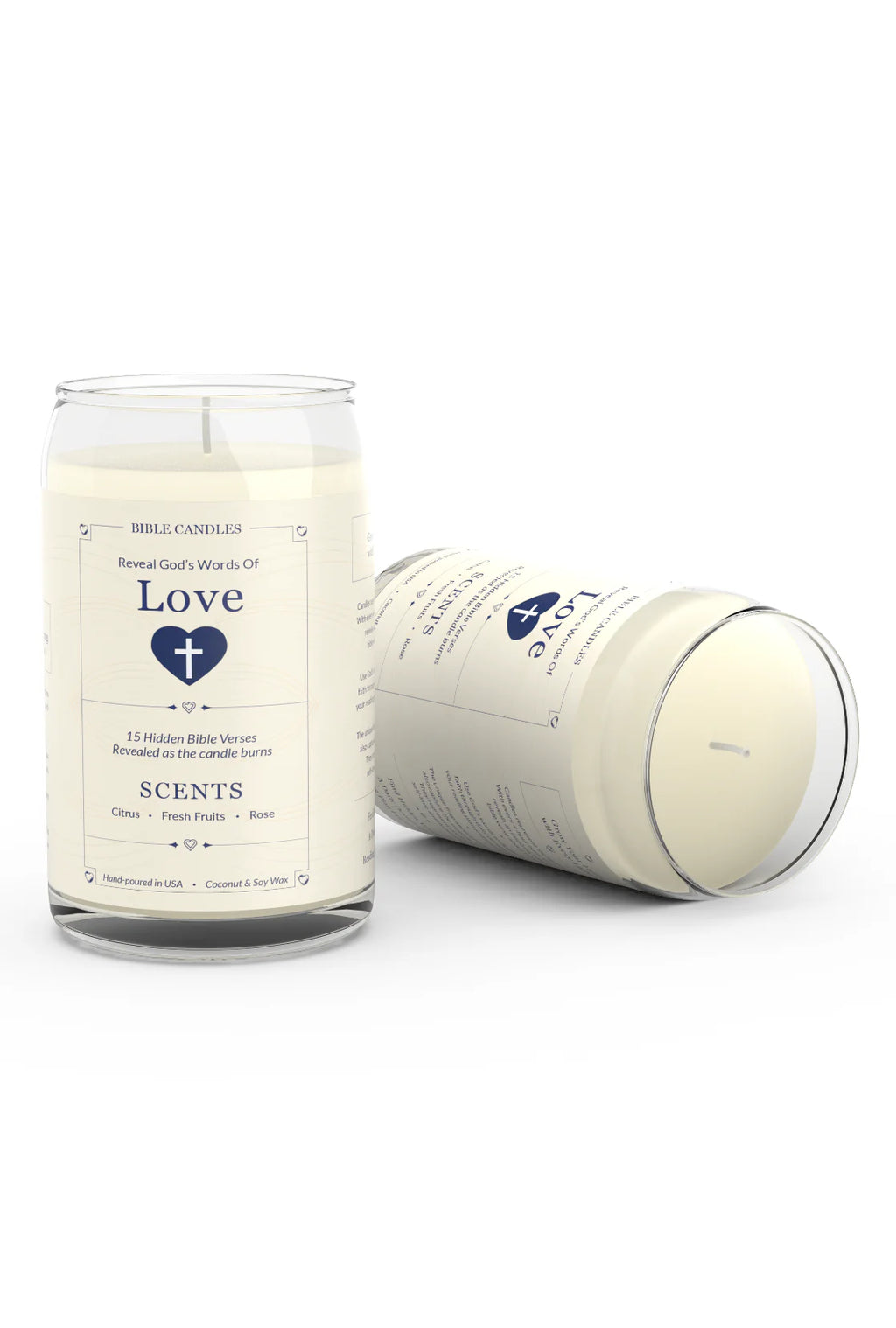 Love Bible Candle - Citrus, Fresh Fruits & Rose Scent with Hidden Verses-3