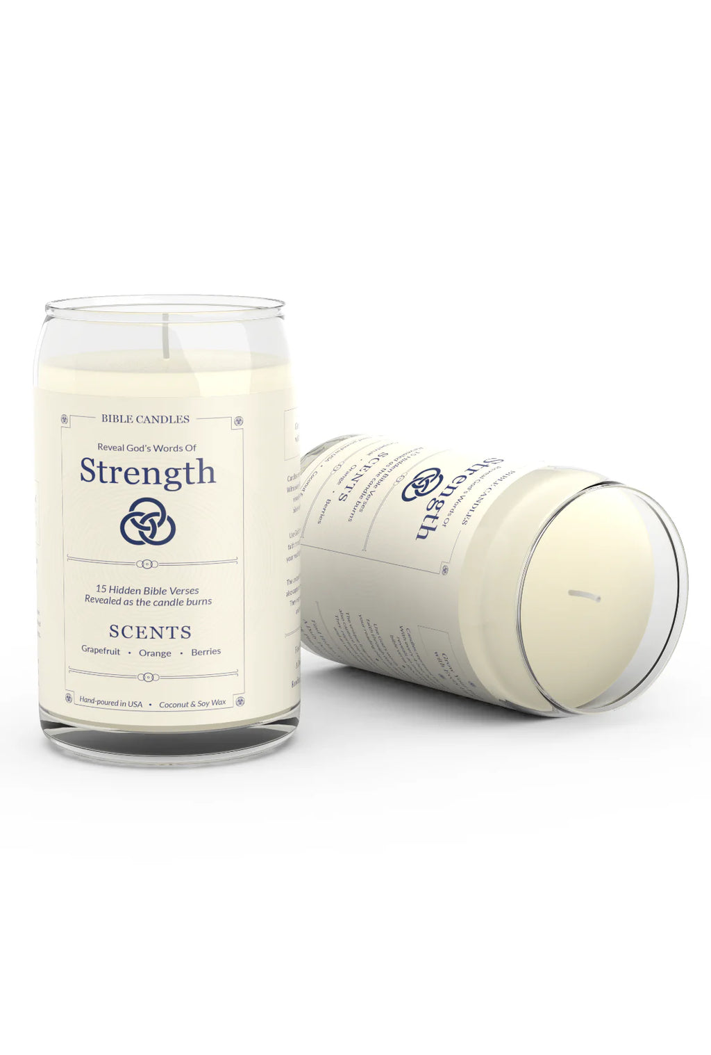 Strength Bible Candle - Grapefruit, Orange & Berry Scent with Hidden Verses-3