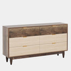 Retro Mid-Century Modern 6 Drawer Dresser Chest of Drawers in Vintage Brown-0