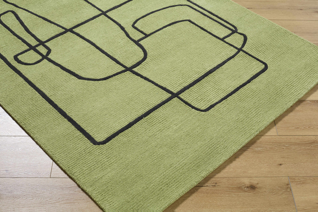 Vatsa Green Abstract Area Rug-4
