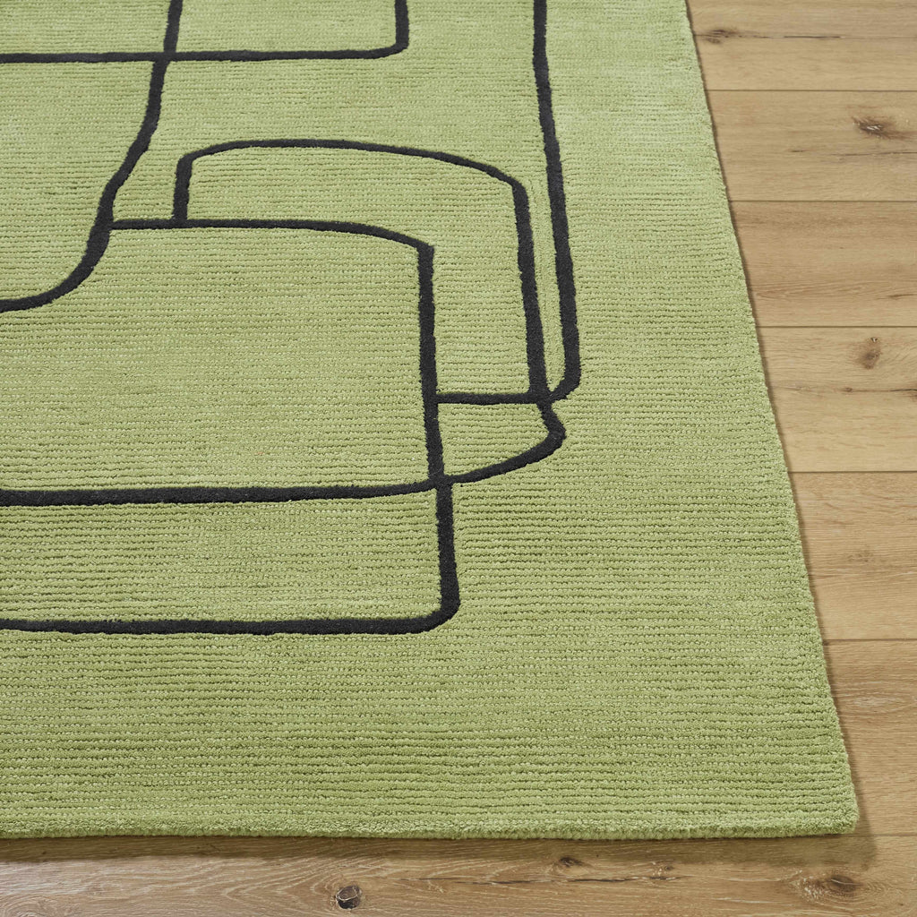 Vatsa Green Abstract Area Rug-3