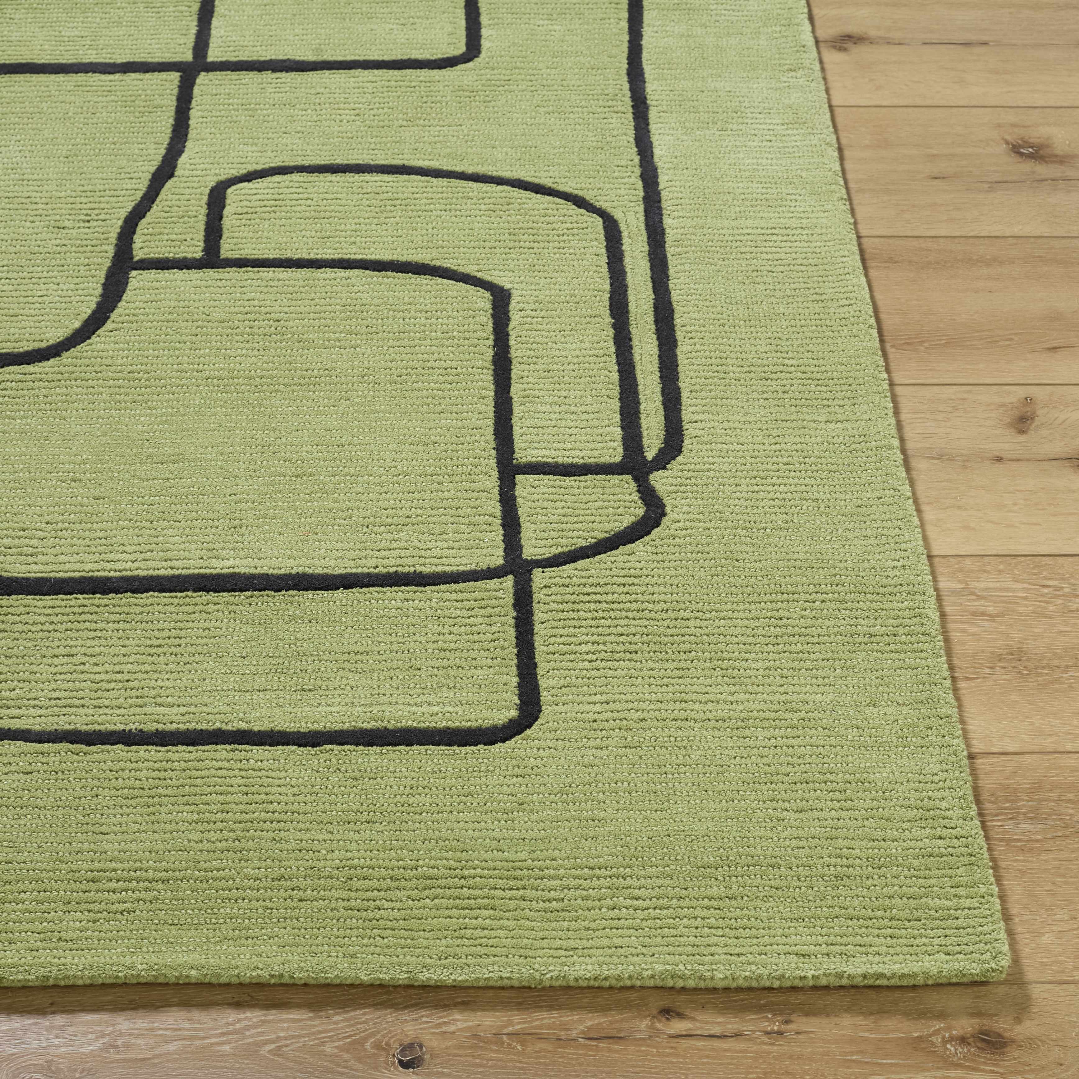 Vatsa Green Abstract Area Rug-3
