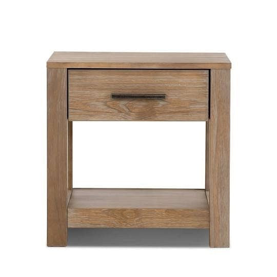Farmhouse Traditional Rustic Pine Wood 1- Drawer Nightstand Bedside Table-2