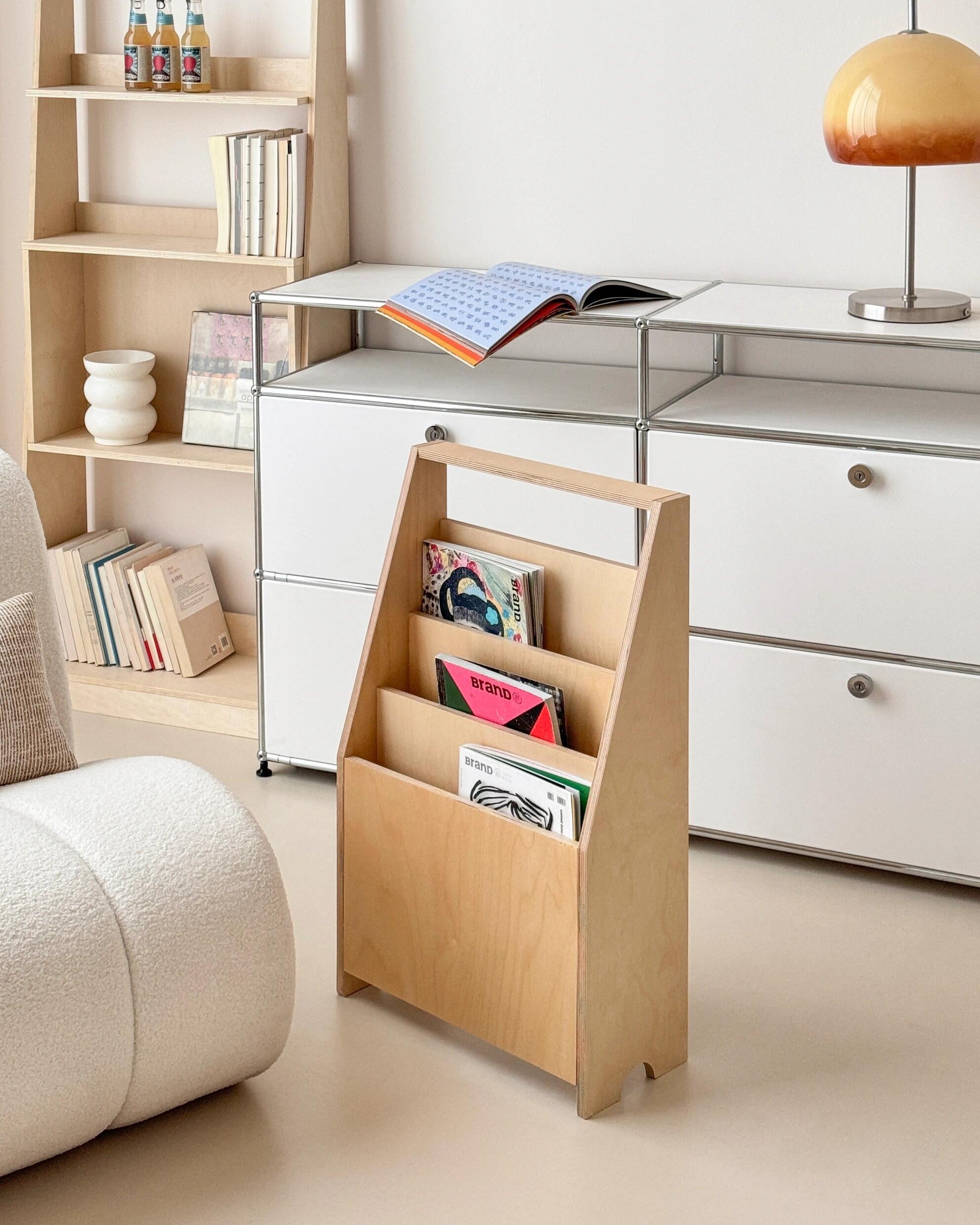 Vintage Wooden Magazine Rack-2