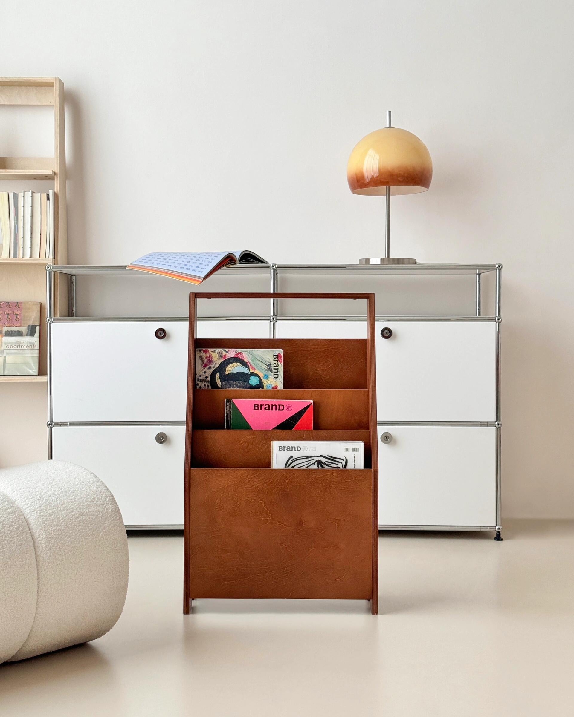 Vintage Wooden Magazine Rack-1