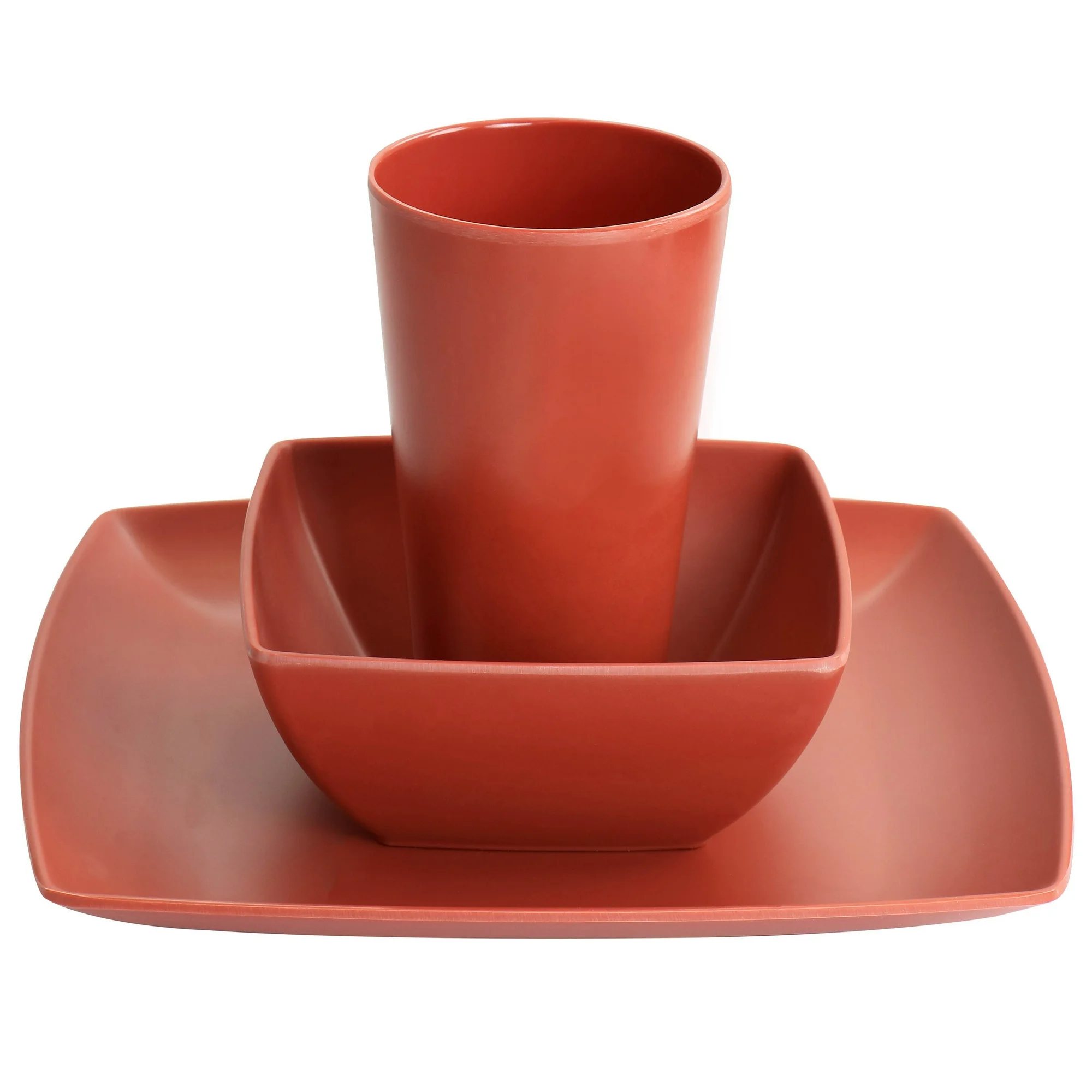 Gibson Home Grayson Melamine 12 Piece Dinnerware Set - Orange