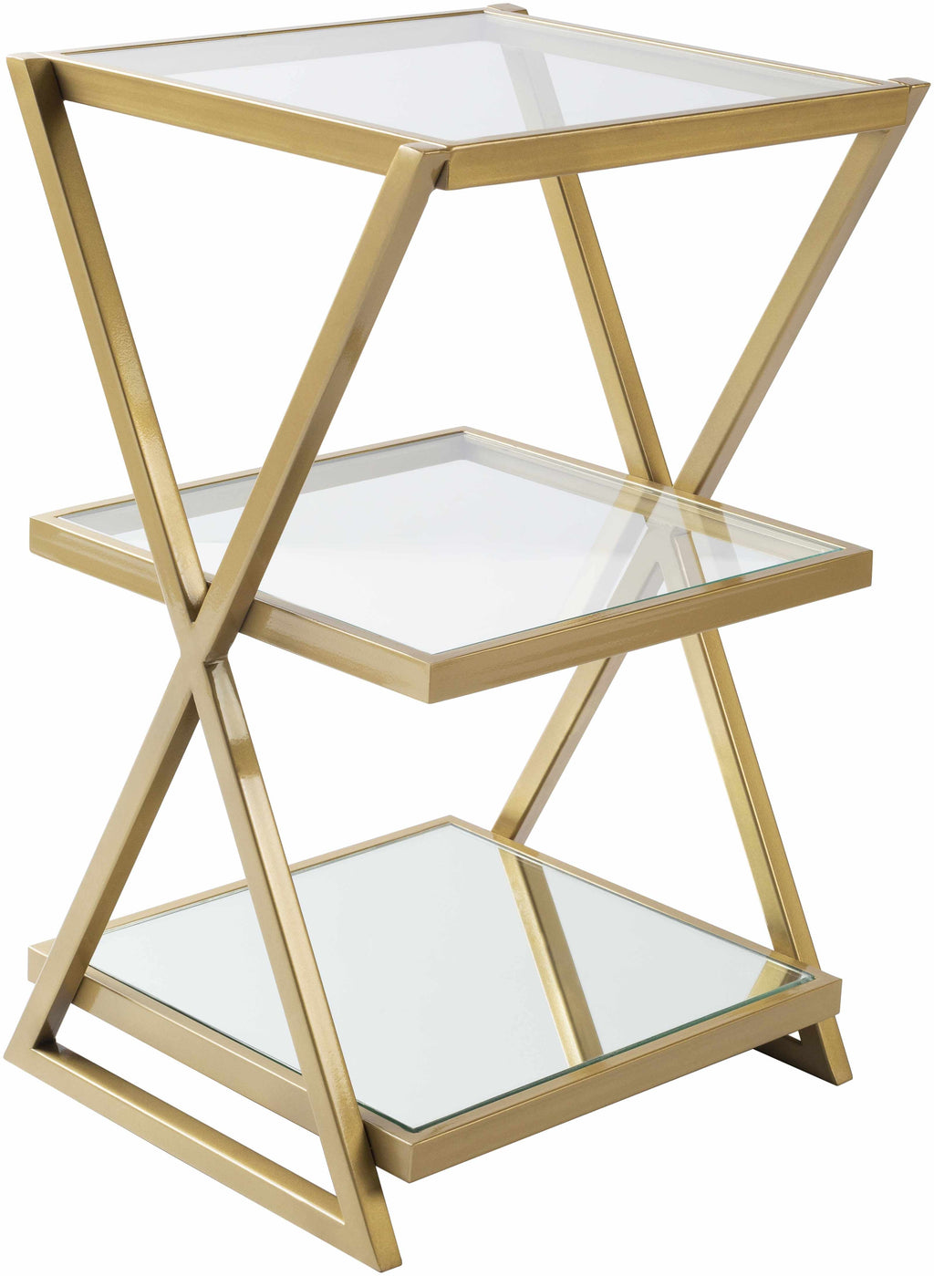 Greytown Gold Glass Triangular End Table-0