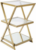 Greytown Gold Glass Triangular End Table-0
