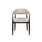 Set of 2 Beige and Black Armchair with Open Back-2