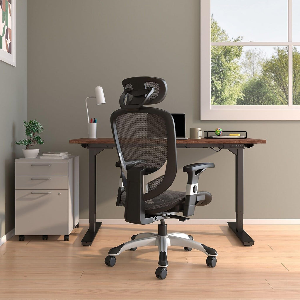 Hyken Ergonomic Mesh Swivel Task Chair Adjustable Black Office Chair-3