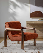 Brezolles Burnt Orange Accent Chair - Clearance-0