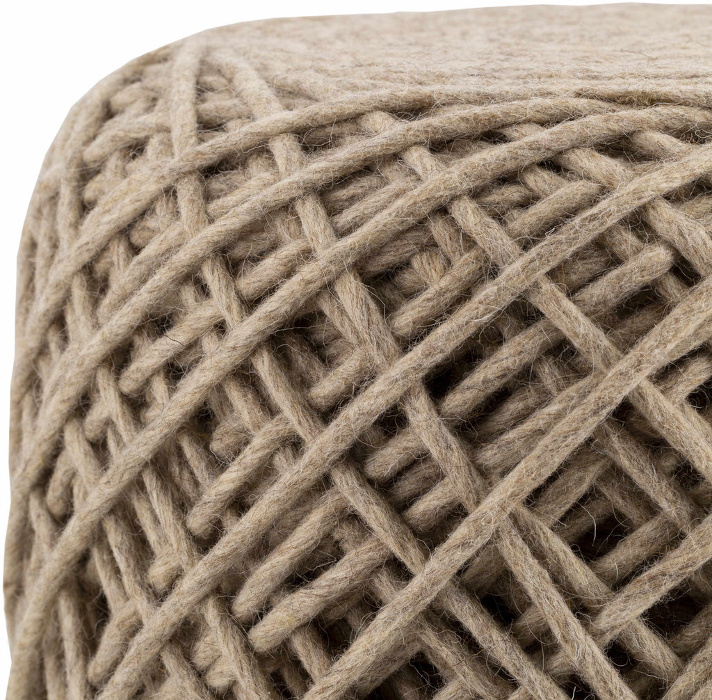 Bellingen Gray Handwoven Textured Pouf-2