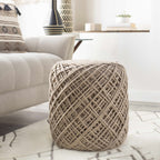 Bellingen Gray Handwoven Textured Pouf-0