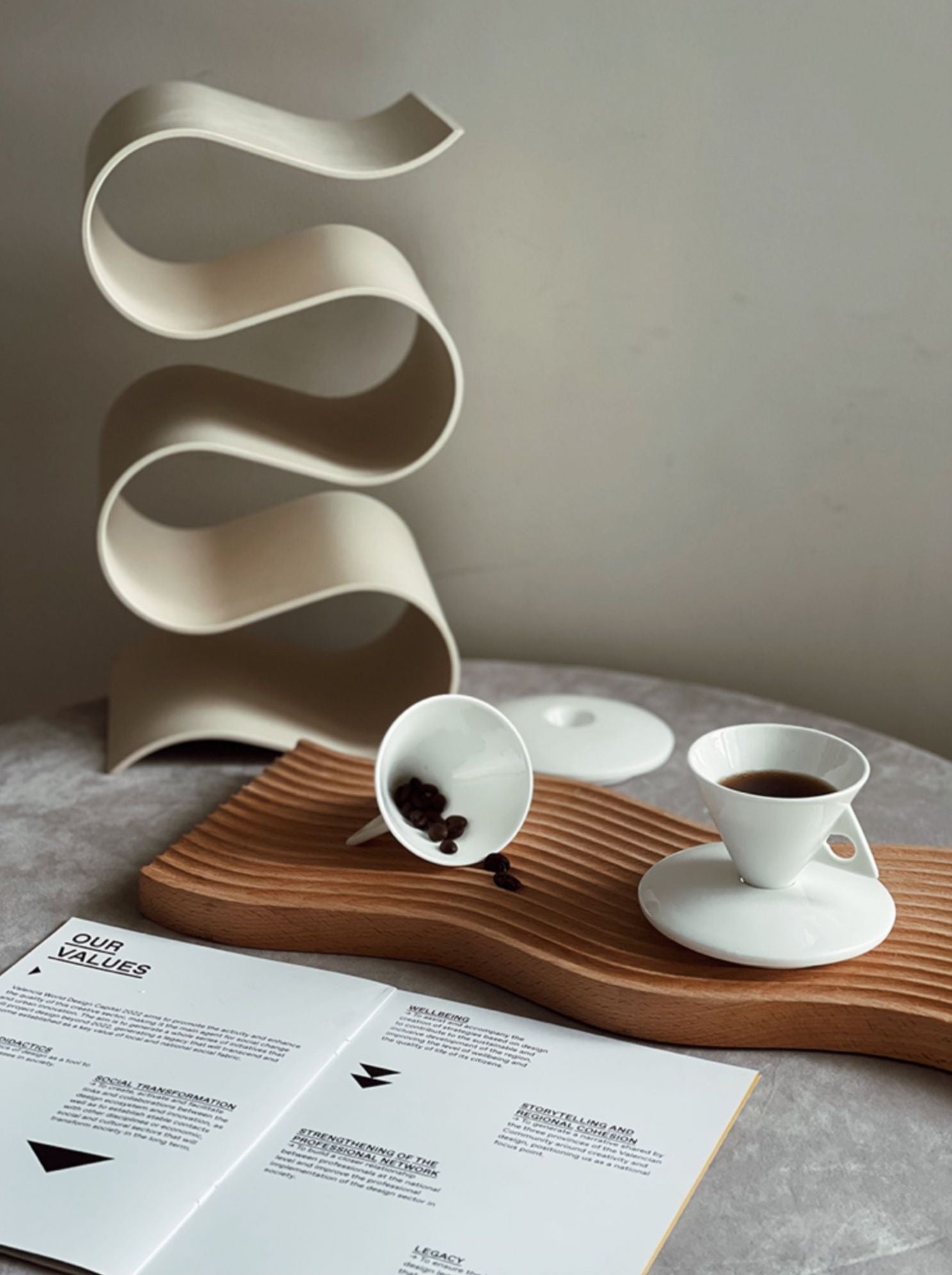 Ceramic Triangular Cup Set-4