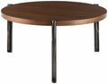 Palasbari Round Walnut Metal Coffee Table - Clearance-2