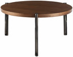 Palasbari Round Walnut Metal Coffee Table - Clearance-2