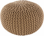 Carr Beige Knitted Cotton Pouf-1