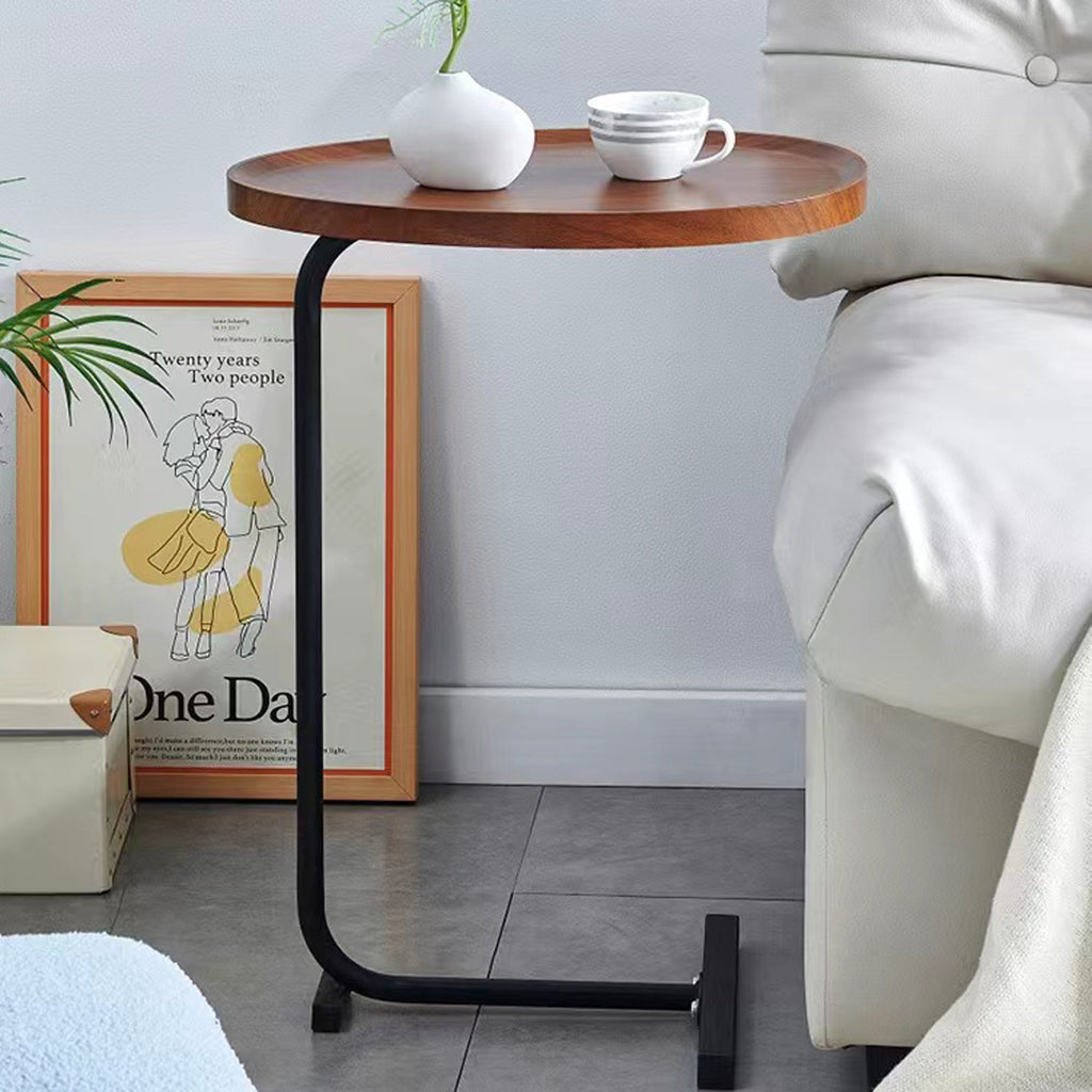 C-shaped Brown Side Table-4