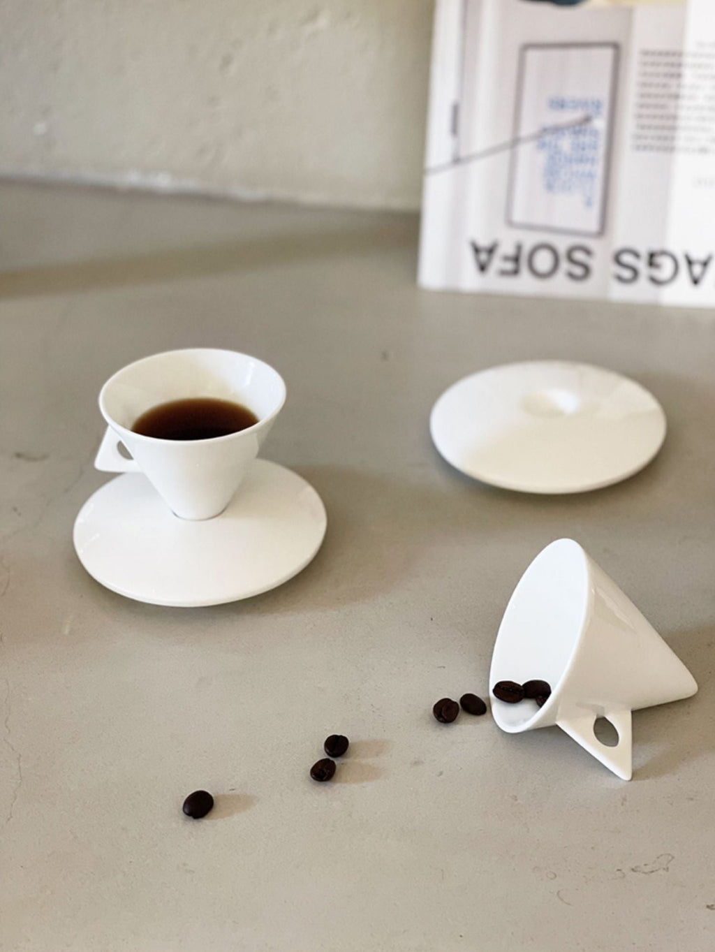 Ceramic Triangular Cup Set-0