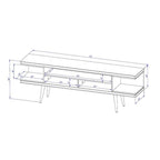 Manhattan Comfort Utopia 70" TV Stand with Splayed Wooden Legs-3
