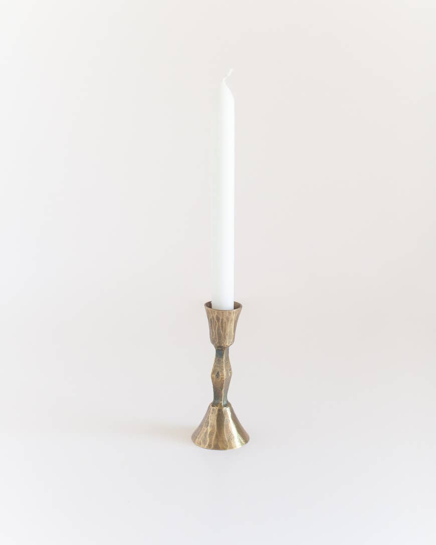 Low Diamond Hand-Forged Iron Candle Stand-0