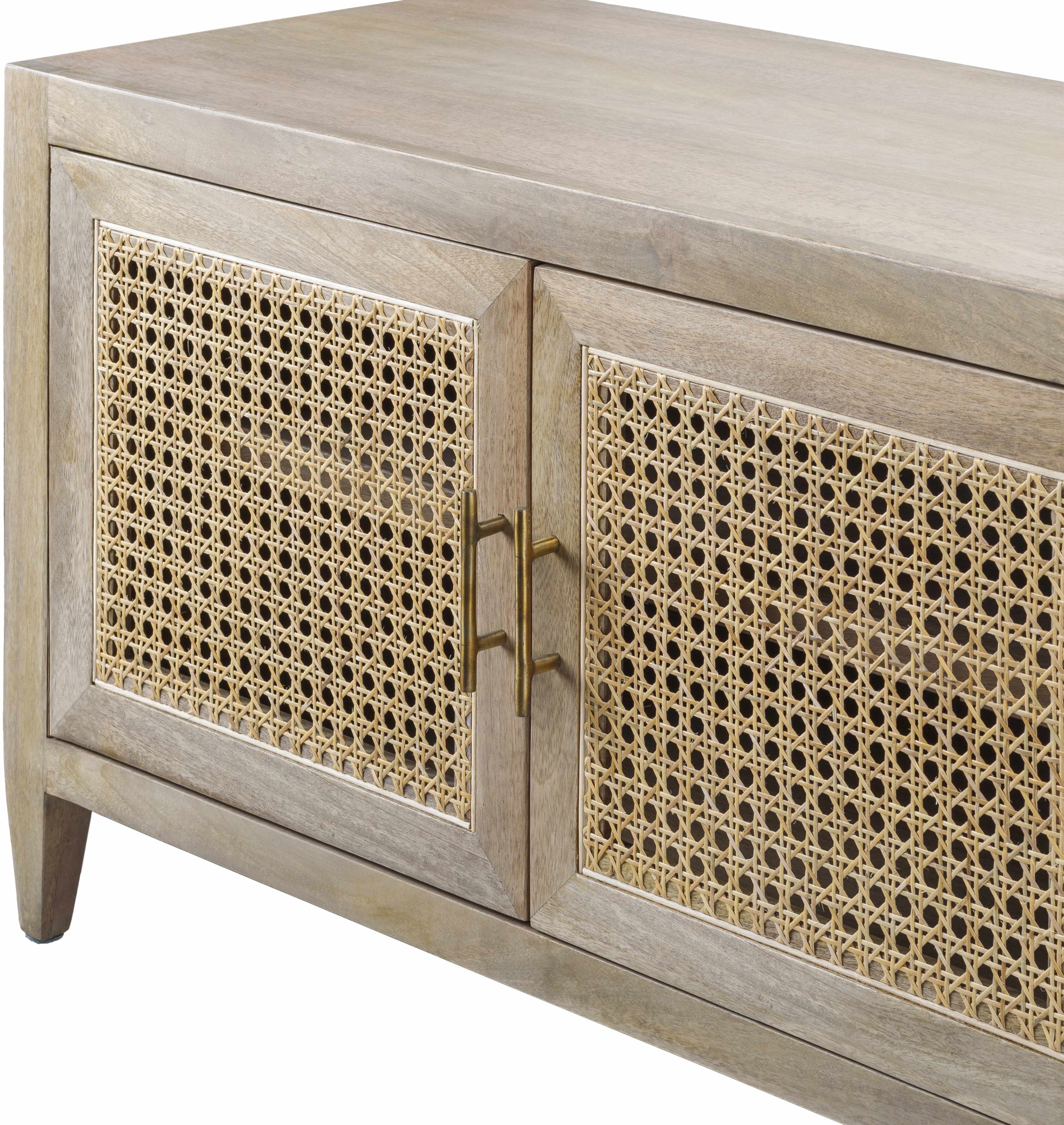 Ivangorod Natural Wood Rattan Console Table-1