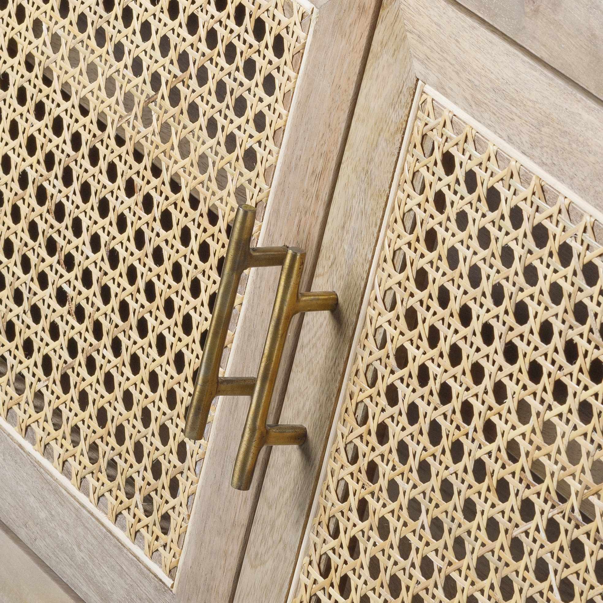 Ivangorod Natural Wood Rattan Console Table-3