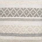 Geyser Woven White Gray Cotton Pouf-4