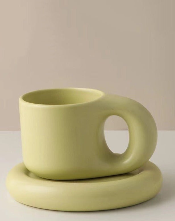 Handcrafted Bauhaus Ceramic Chubby Mugs-5