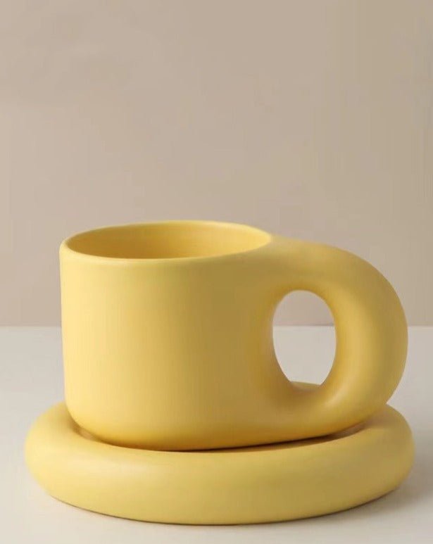 Handcrafted Bauhaus Ceramic Chubby Mugs-6