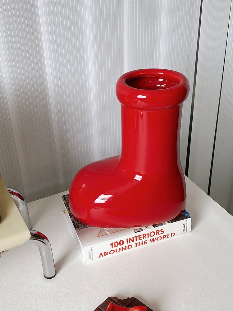 Red Boots Ceramic Flower Vase-1
