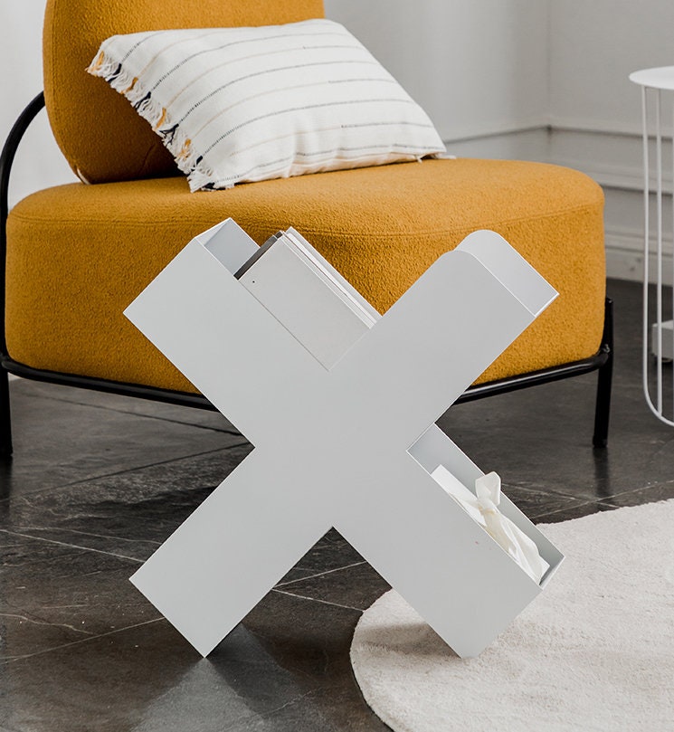 X-Shaped Metal Bookshelf-1