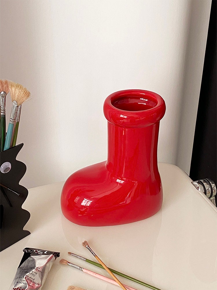 Red Boots Ceramic Flower Vase-3