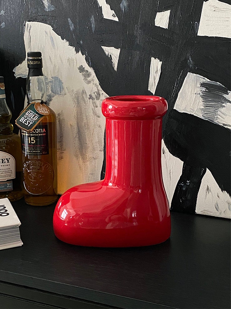Red Boots Ceramic Flower Vase-4