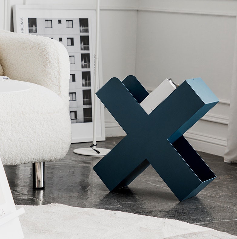 X-Shaped Metal Bookshelf-3