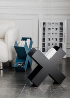 X-Shaped Metal Bookshelf-4