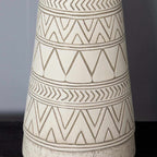 Tan and Cream Resin Lamp with White Linen Table Lamp-4