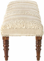 Manzaneque Chenille Striped Beige Bench-2