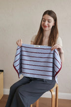 Modern Misty Blue Stripe Bath Towel — 100% Long-Staple Cotton, Soft, Plush & Absorbent-6