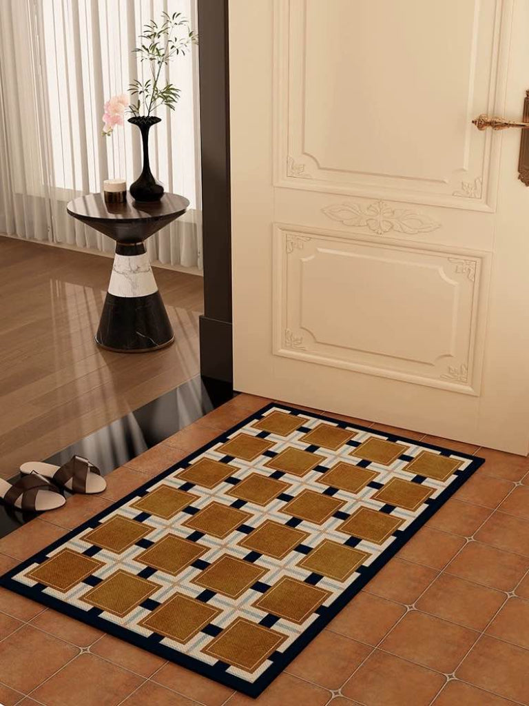 Retro Geometry Diatomite Bath Mat, Absorbent, Quick Drying & Anti-slip-1