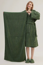 Retro Soft 100% Long-stapled Cotton Striped Bath Towel-2