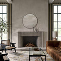 Round Mirror with Black Aluminum Frame-2