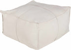 Friendsville Solid & Striped Ivory Pouf-1