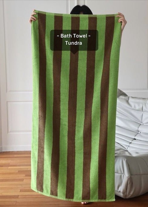 Ultra Soft Absorbent Retro Stripe Bath Towel - 100% Organic Premium Combed Cotton-5