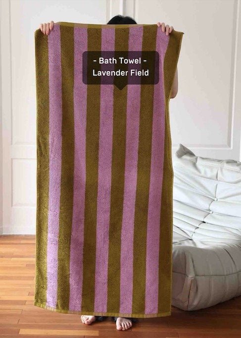 Ultra Soft Absorbent Retro Stripe Bath Towel - 100% Organic Premium Combed Cotton-9