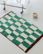 Ultra Soft Retro Checker Bath Rug, Absorbent, Anti-slippery Mat-1