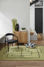 Vatsa Green Abstract Area Rug-2